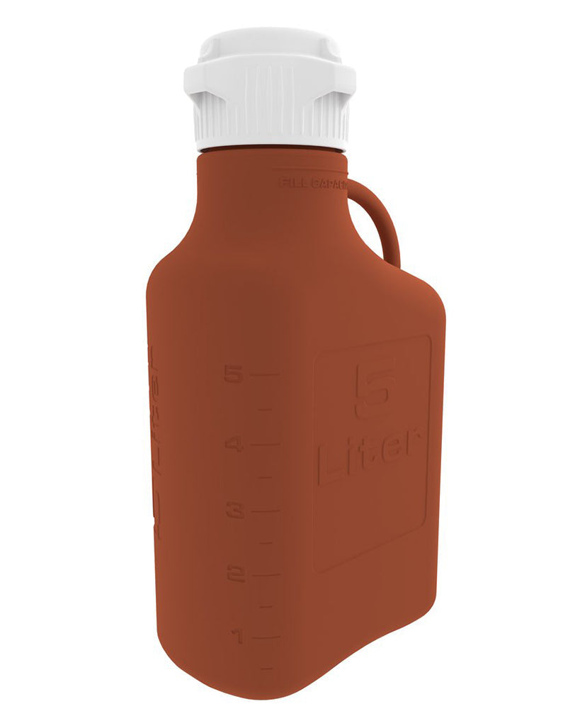 5L (1 Gal) Amber High Density Poly Ethylene (HDPE) Carboy with 83B Cap | img_1 | Foxx Life Sciences Global | shopfls.com