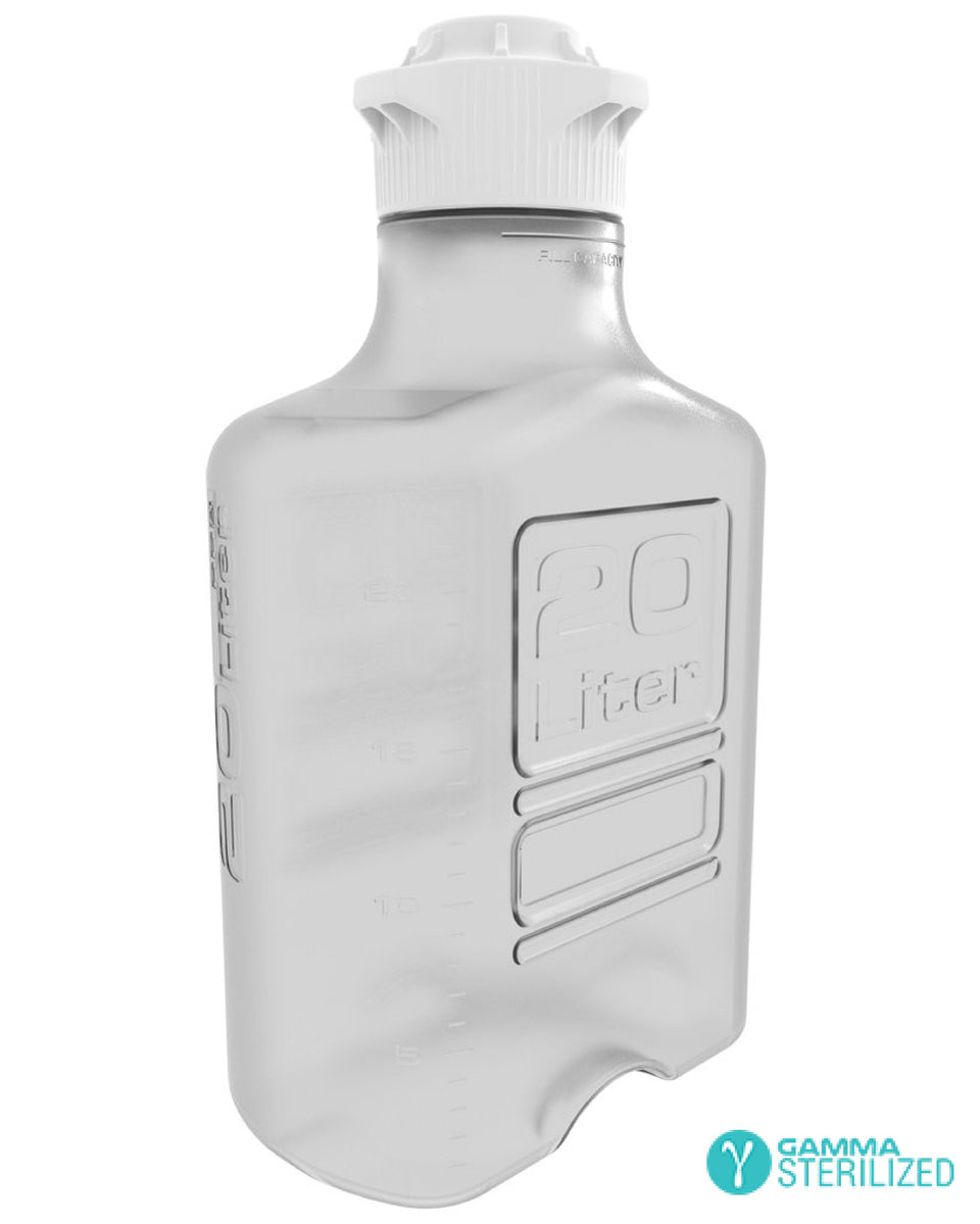 EZBio® Carboy, PETG, 20L, No Spigot, VersaCap® 120mm, Double Bagged, Gamma Sterilized | img_1 | Foxx Life Sciences Global | shopfls.com