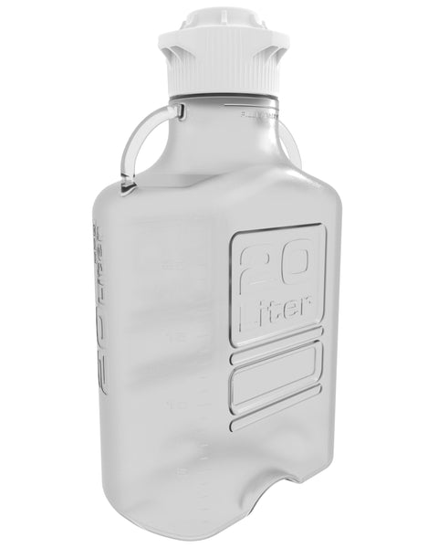 EZBio® Carboy, PC, 20L, No Spigot, VersaCap® 120mm, Double Bagged, Non Sterile - LabSafetyShop.com