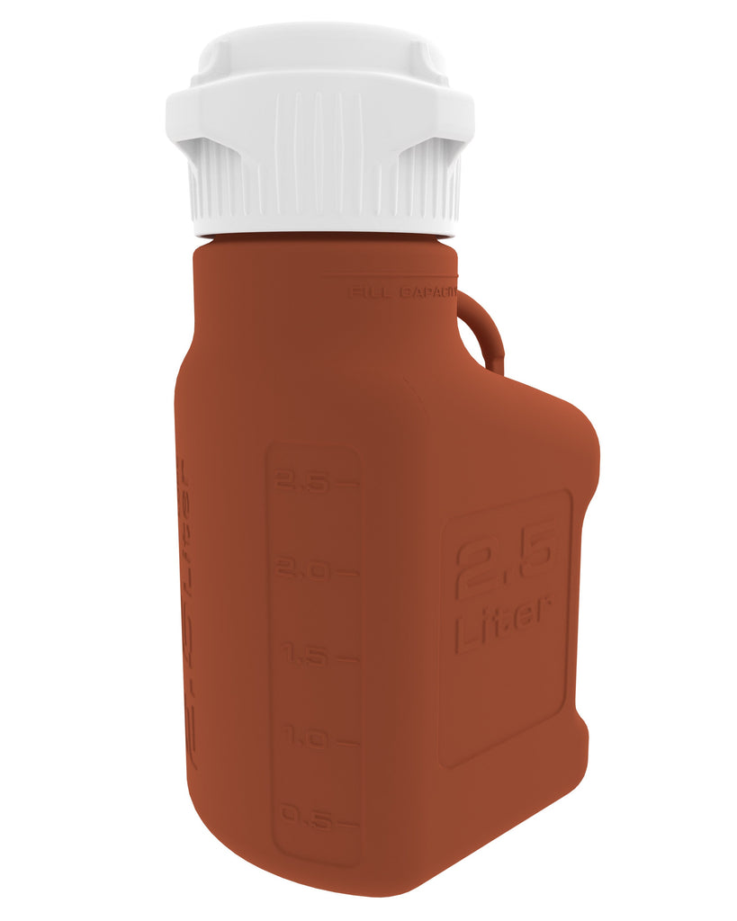 2.5L (0.5 Gal) Amber High Density Poly Ethylene (HDPE) Carboy with 83B Cap | img_1 | Foxx Life Sciences Global | shopfls.com
