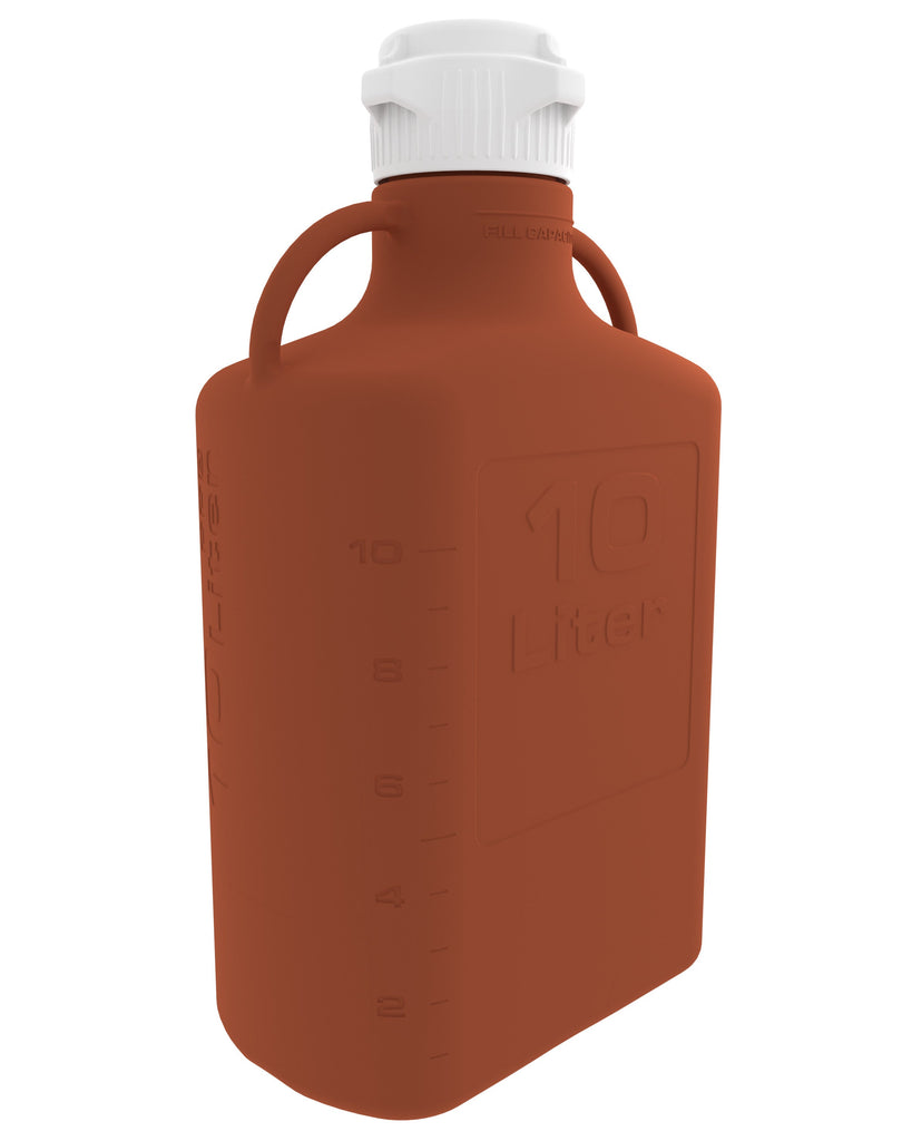 10L (2.5 Gal) Amber High Density Poly Ethylene (HDPE) Carboy with 83B Cap | img_1 | Foxx Life Sciences Global | shopfls.com