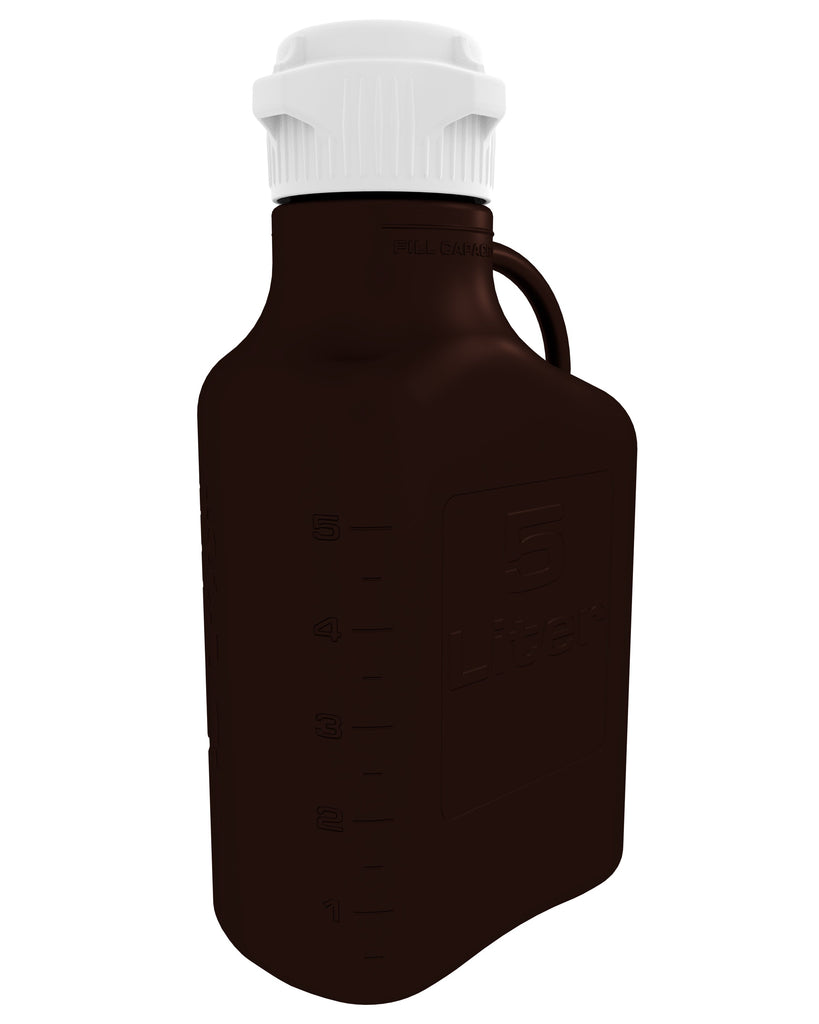 EZBio® Carboy, Dark Amber Polypropylene (PP), 5L, No Spigot, VersaCap® 83B, Double Bagged, Non Sterile | img_1 | Foxx Life Sciences Global | shopfls.com