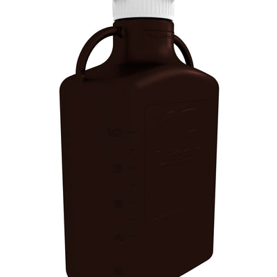 Dame-jeanne EZBio®, polypropylène ambré foncé (PP), 10 L, sans robinet, bouchon VersaCap® 83B, double emballage, non stérile