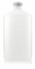 White bottle with a silver cap on a white background