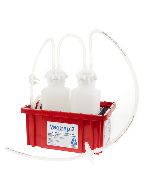Vactrap2™, High Density Poly Ethylene (HDPE) (Bleach-Compatible), 1L + 1L, Red Bin, 1/4" ID Tubing | img_1 | Foxx Life Sciences Global | shopfls.com