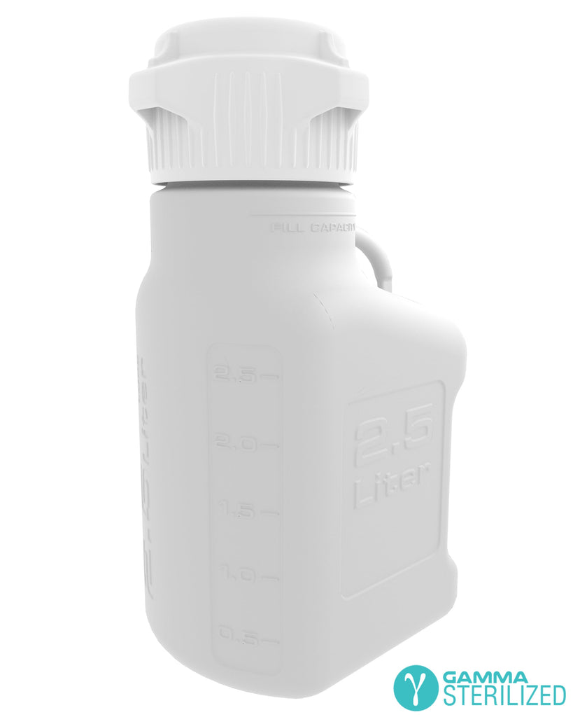 EZBio® 2.5L (0.5 GAL) High Density Poly Ethylene (HDPE) Carboy with VersaCap® 83B, Double Bagged, Gamma Sterilized | img_1 | Foxx Life Sciences Global | shopfls.com