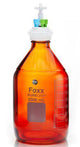Gruppo flacone serbatoio solvente HPLC, GL45, 2L ambra, adattatore in politetrafluoroetilene (PTFE) di classe VI, 4 porte per tubi con diametro esterno di 3,2 mm (1/8") e/o 1,6 mm (1/16")