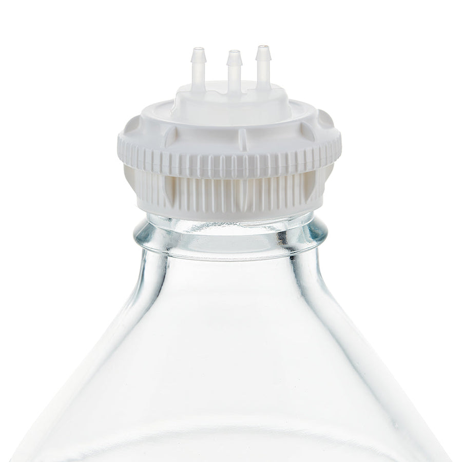 EZBio® GL45 Open Cap & Molded 3x 1/8" HB, White PP for Glass Bottles - 5 | 25 | img_2 | Foxx Life Sciences Global | shopfls.com
