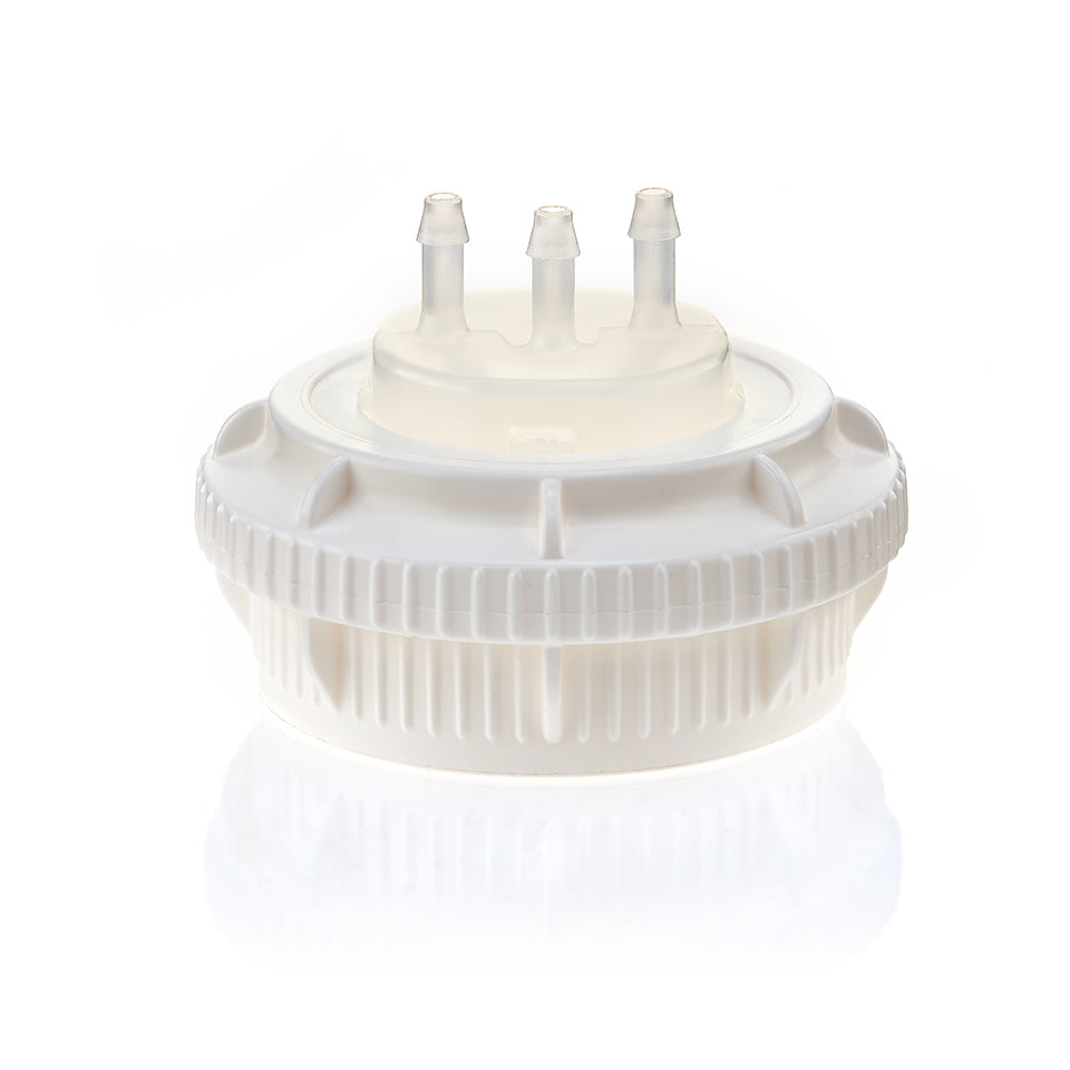 EZBio® GL45 Open Cap & Molded 3x 1/8" HB, White PP for Glass Bottles - 5 | 25 | img_1 | Foxx Life Sciences Global | shopfls.com