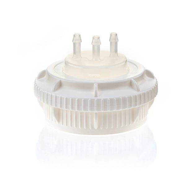 EZBio® GL45 Open Cap & Molded 3x 1/8" HB, White PP for Glass Bottles - 5 | 25 | img_1 | Foxx Life Sciences Global | shopfls.com