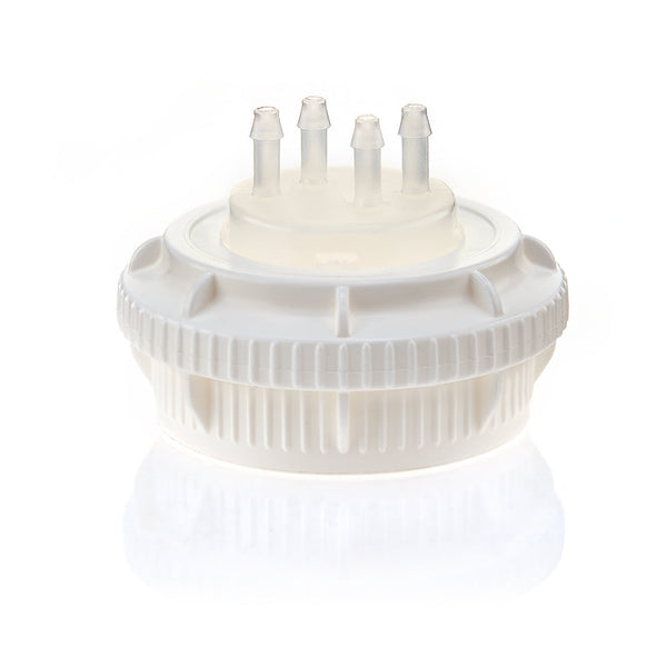 EZBio® GL45 Open Cap & Molded 4x 1/8" HB, White PP for Glass Bottles - 5 | 25 | img_1 | Foxx Life Sciences Global | shopfls.com