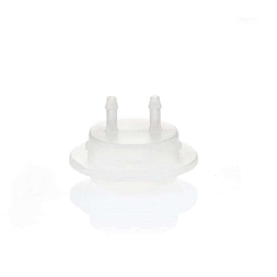 EZBio® GL45 Open Cap & Molded 2x 1/8" HB, White PP for Glass Bottles - 5 | 25 | img_3 | Foxx Life Sciences Global | shopfls.com