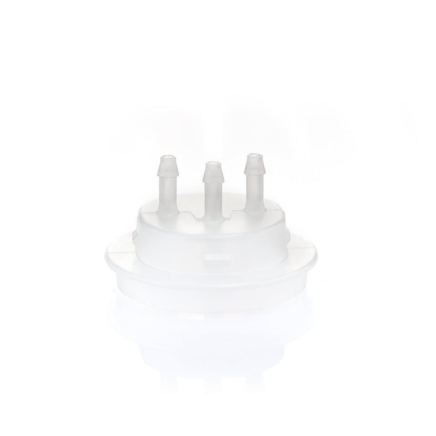 EZBio® GL45 Open Cap & Molded 3x 1/8" HB, White PP for Glass Bottles - 5 | 25 | img_3 | Foxx Life Sciences Global | shopfls.com