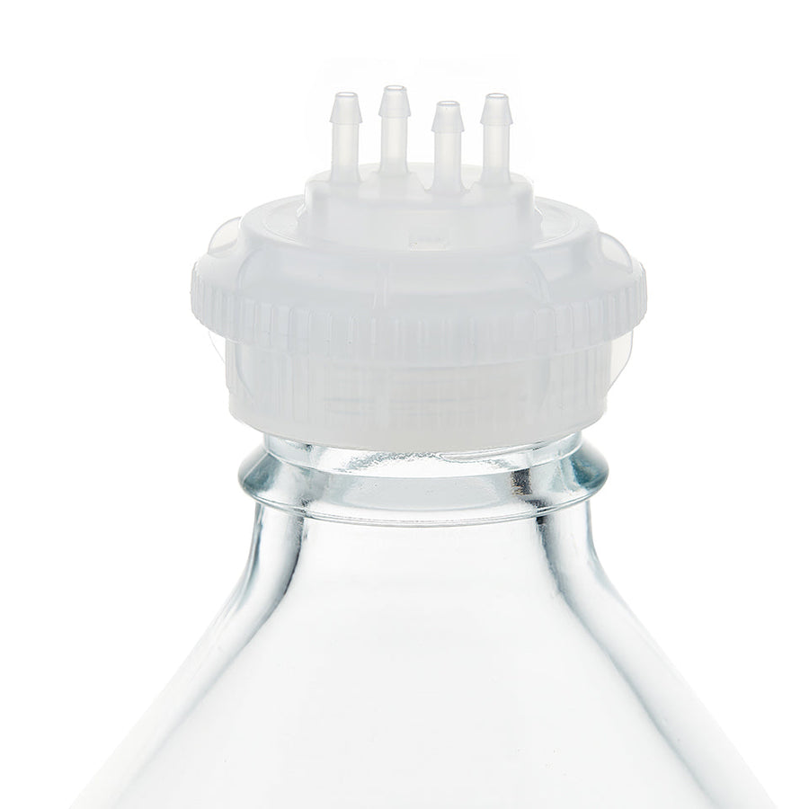EZBio® GL45 Open Cap & Molded 4x 1/8" HB, Natural PP for Glass Bottles - 5 | 25 | img_2 | Foxx Life Sciences Global | shopfls.com