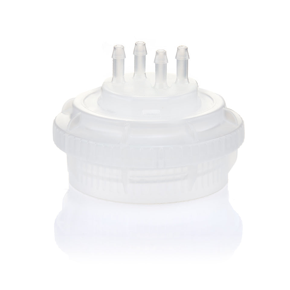 EZBio® GL45 Open Cap & Molded 4x 1/8" HB, Natural PP for Glass Bottles - 5 | 25 | img_1 | Foxx Life Sciences Global | shopfls.com