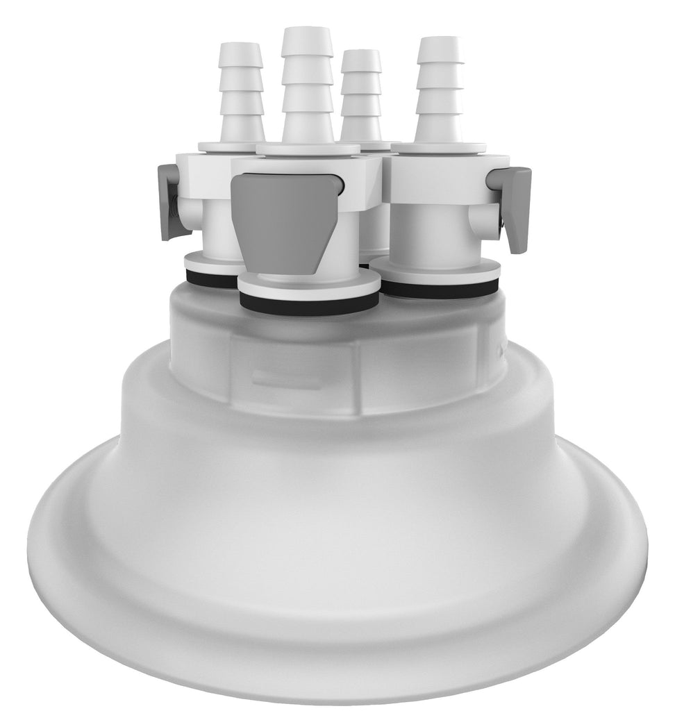 VersaCap® 120mm Adapter Insert: 1/4" HB x4 - Laboratory-Grade Bioprocessing Component | img_1 | Foxx Life Sciences Global | shopfls.com