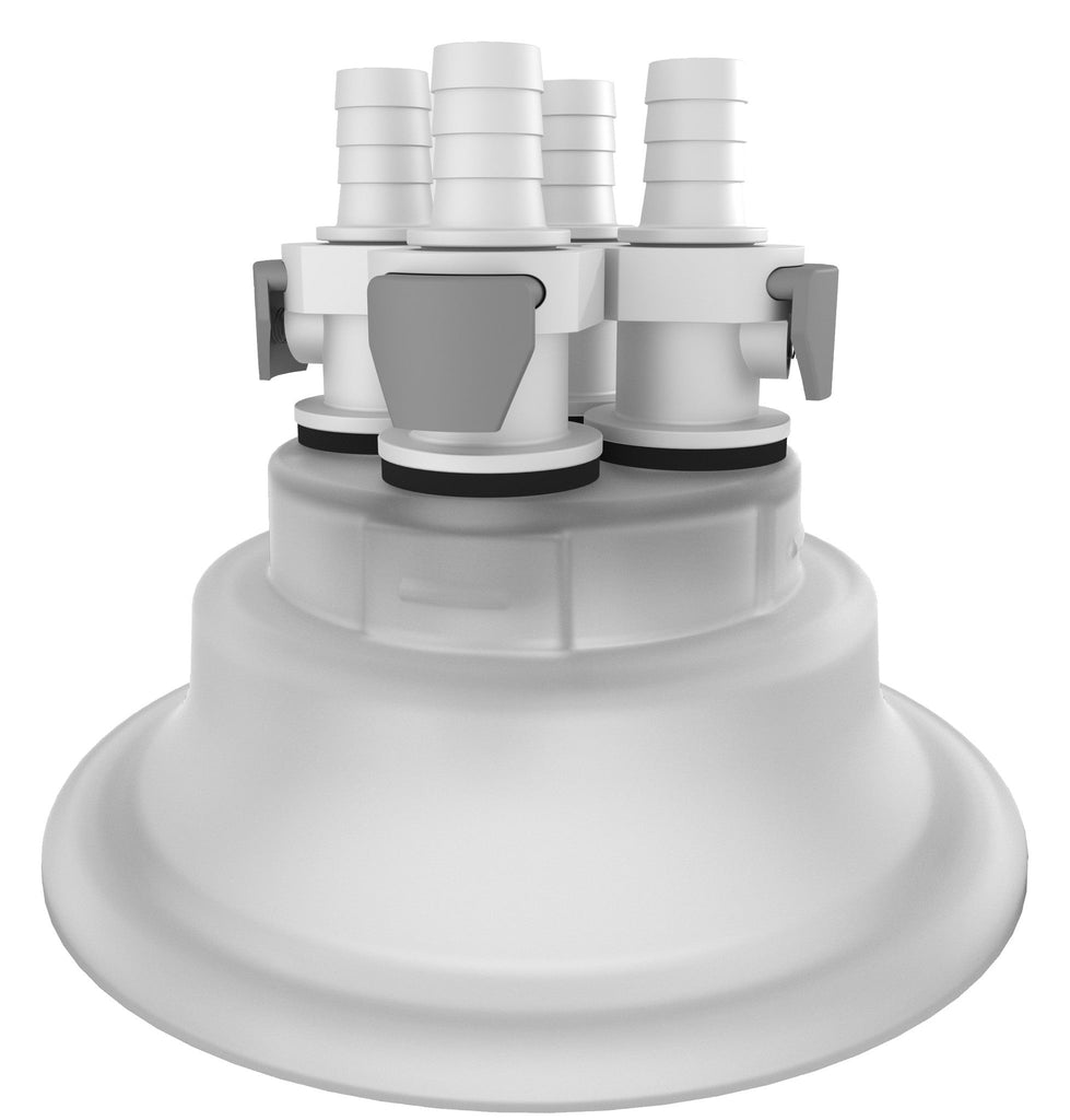 VersaCap® 120mm 3/8" HB x4 Adapter Insert - Laboratory-Grade Bottle Cap for Bioprocessing & Research | img_1 | Foxx Life Sciences Global | shopfls.com