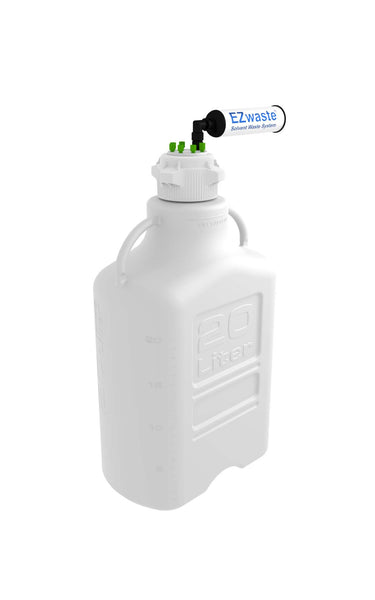 EZwaste® HPLC Solvent Waste System, 20L Heavy Duty Carboy, 83B VersaCap with 4 Ports for 1/16 Inch O.D. Tubing; 1 Port for 1/4 Inch O.D. Tubing; 3 | img_1 | Foxx Life Sciences Global | shopfls.com