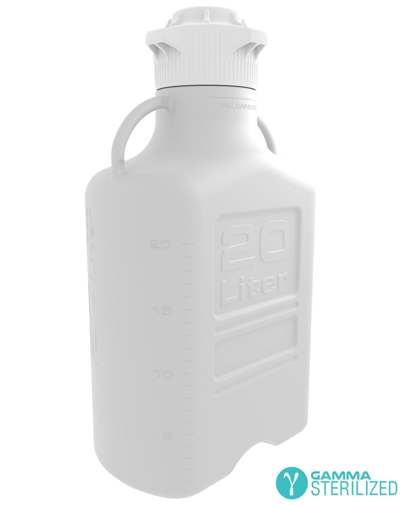 EZBio® 20L (5 GAL) Polypropylene (PP) Carboy with VersaCap® 120mm, Double Bagged, Gamma Sterilized | img_1 | Foxx Life Sciences Global | shopfls.com