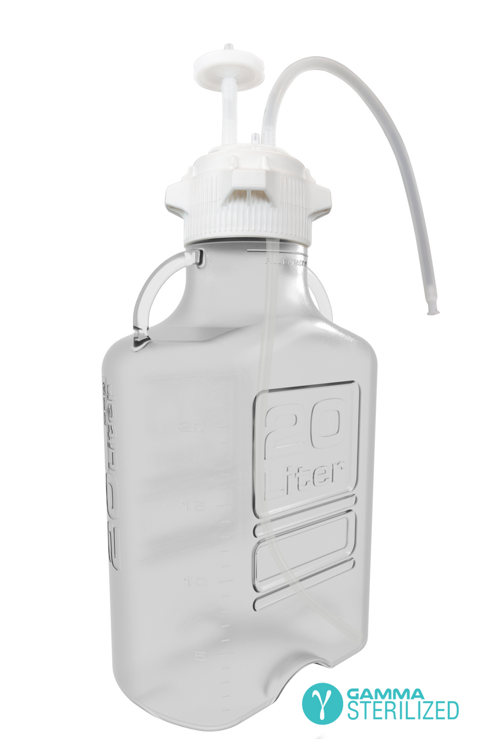EZBio® Single Use Carboy Assembly, 20L, PETG, VersaCap® 120mm, TPE Tubing w/ Dip Tube, Gamma Sterilized, 1/EA | img_1 | Foxx Life Sciences Global | shopfls.com