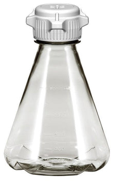 Sterile 1L EZclear® Baffled Erlenmeyer Flasks (6/case) w/ 53B Vented VersaCap® - Foxx Life Sciences, for laboratory research and bioprocessing. | img_1 | Foxx Life Sciences Global | shopfls.com