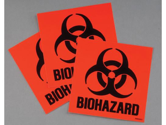 Label Kit for Biohazard cans, 3 labels and instructions, Code Compliant for California | img_1 | Foxx Life Sciences Global | shopfls.com