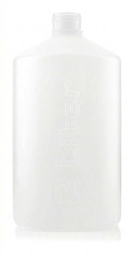 Clear plastic bottle on a white background