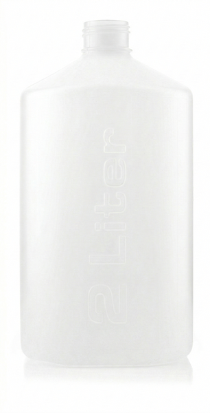 Clear plastic bottle on a white background