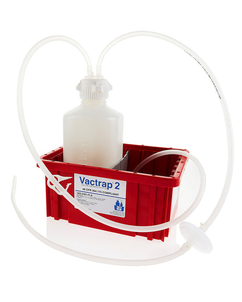 Vactrap2™, Polypropylene (PP) (Autoclavable), 2L, Red Bin, 1/4" ID Tubing | img_1 | Foxx Life Sciences Global | shopfls.com