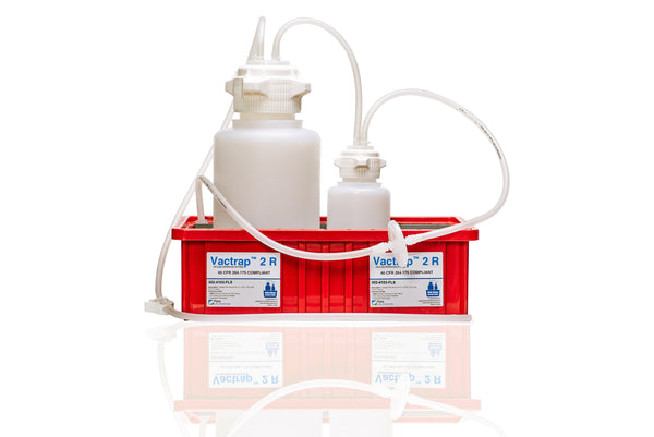 Vactrap™ XL R Vacuum Trap, 4L + 1L, HDPE Vacuum Bottle, Foxx EZFlow® TPE 1/4" ID Tubing, with Red CFR 40 Compliant Secondary Container