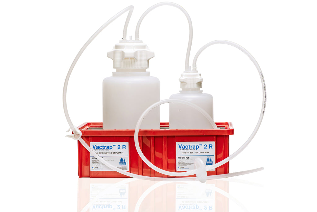 Vactrap™ XL R Vacuum Trap, 4L + 2L, HDPE Vacuum Bottle, Foxx EZFlow® TPE 1/4" ID Tubing, with Red CFR 40 Compliant Secondary Container