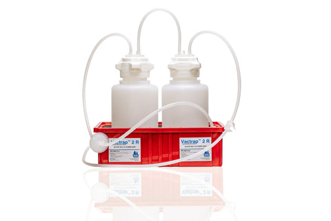 Vactrap™ XL R Vacuum Trap, 4L + 4L, HDPE Vacuum Bottle, Foxx EZFlow® TPE 1/4" ID Tubing, with Red CFR 40 Compliant Secondary Container