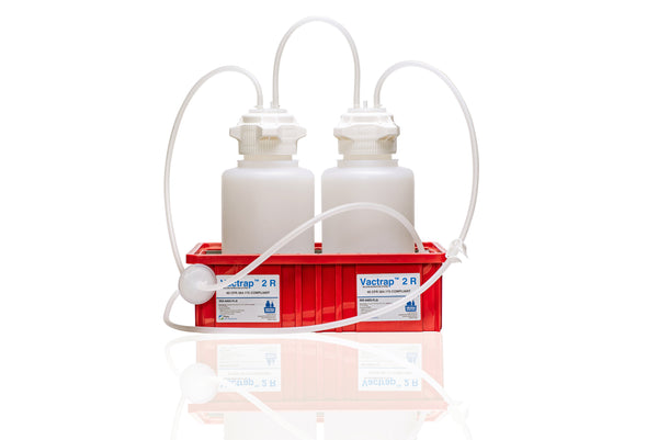 Vactrap™ XL R Vacuum Trap, 4L + 4L, HDPE Vacuum Bottle, Foxx EZFlow® TPE 1/4" ID Tubing, with Red CFR 40 Compliant Secondary Container
