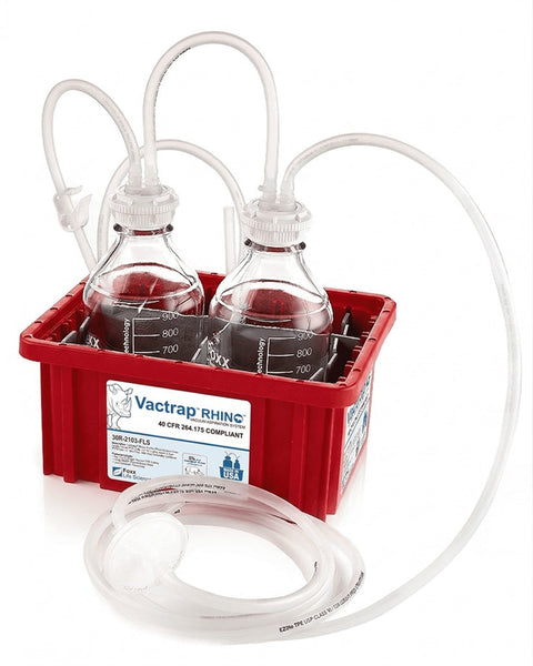 Vactrap RHINO device with two bottles and tubing on a white background