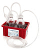 Vactrap™ Rhino™, 1L+1L, Rhino Coated Glass Bottle, Red Bin, GL45 Cap, 1/4" ID Tubing