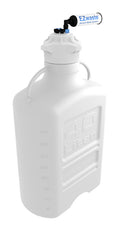 EZwaste® XL 40L HDPE Carboy with VersaCap® 120mm. 8 Ports & Chemical Filter. For Laboratory Waste Disposal. | img_1 | Foxx Life Sciences Global | shopfls.com