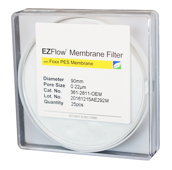 EZFlow® Membrane Disc Filter, PES, 0.22µm, 90mm, Non-Sterile, 25/pk | img_1 | Foxx Life Sciences Global | shopfls.com