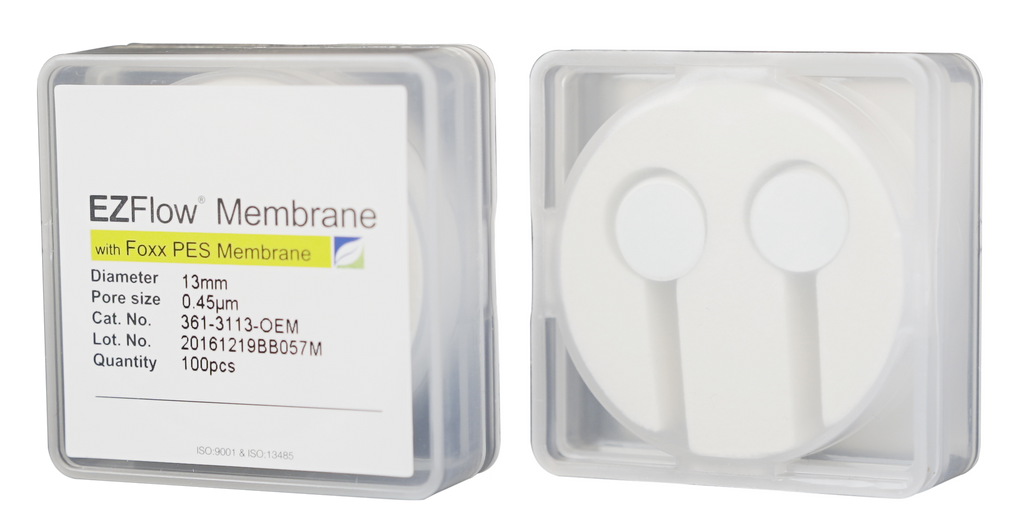 EZFlow® Membrane Disc Filter, PES, 0.45µm, 13mm, Non-Sterile, 100/pk | img_1 | Foxx Life Sciences Global | shopfls.com
