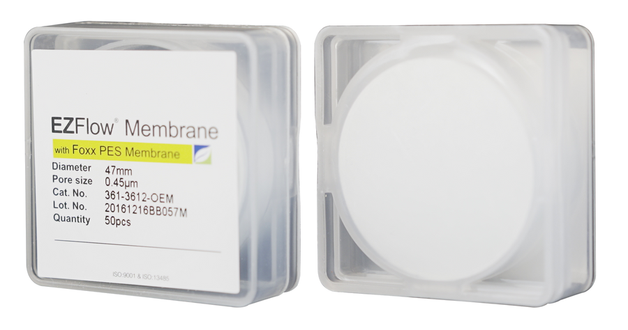 EZFlow® Membrane Disc Filter, PES, 0.45µm, 47mm, Non-Sterile, 50/pk | img_1 | Foxx Life Sciences Global | shopfls.com