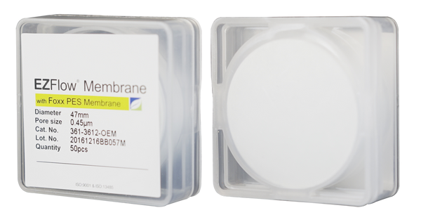 EZFlow® Membrane Disc Filter, PES, 0.45µm, 47mm, Non-Sterile, 50/pk | img_1 | Foxx Life Sciences Global | shopfls.com