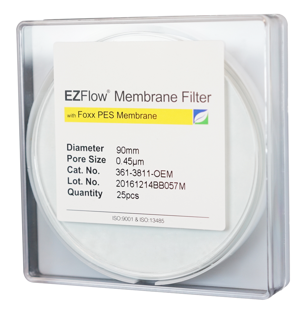 EZFlow® Membrane Disc Filter, PES, 0.45µm, 90mm, Non-Sterile, 25/pk | img_1 | Foxx Life Sciences Global | shopfls.com