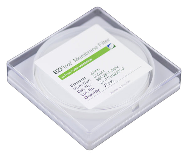 25 pack EZFlow® 90mm 0.2µm Nylon Membrane Disc Filter - Laboratory Filtration | img_1 | Foxx Life Sciences Global | shopfls.com