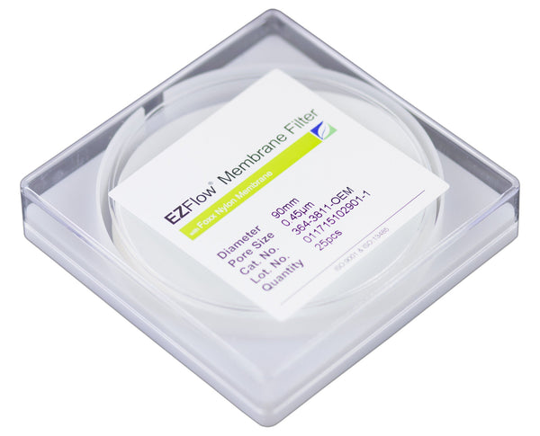EZFlow® 90mm 0.45µm Nylon Membrane Disc Filter (25 pack) - Lab-Grade Filtration for Research & Bioprocessing | img_1 | Foxx Life Sciences Global | shopfls.com