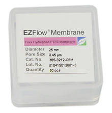 50-pack EZFlow® 25mm 0.45µm PTFE Membrane Disc Filter - Hydrophobic filter for laboratory research. | img_1 | Foxx Life Sciences Global | shopfls.com