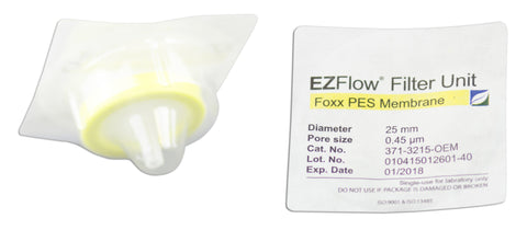EZFlow® 25mm Sterile Syringe Filter, 0.45μm PES, 100/pack - Laboratory filtration for reliable research results. | img_1 | Foxx Life Sciences Global | shopfls.com