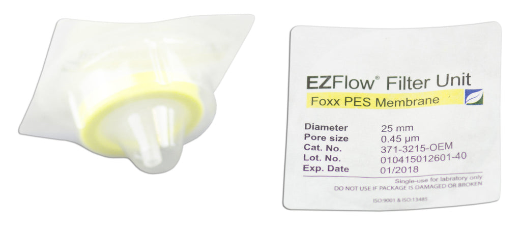EZFlow® 25mm Sterile Syringe Filter, 0.45μm PES, 100/pack - Laboratory filtration for reliable research results. | img_1 | Foxx Life Sciences Global | shopfls.com