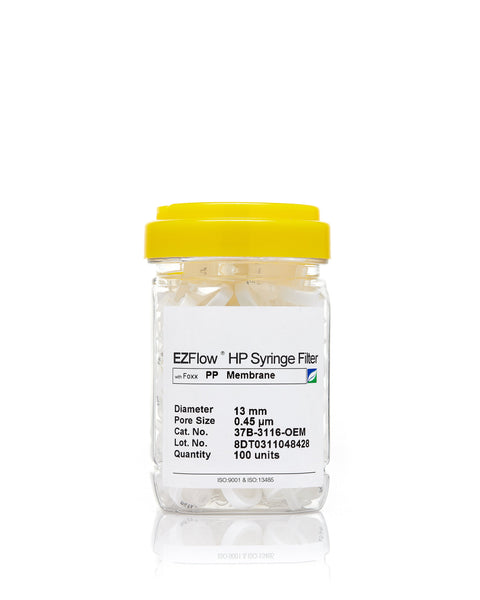 EZFlow® 13mm Syringe Filter, .45μm Polypropylene (PP), 100/pack | img_1 | Foxx Life Sciences Global | shopfls.com