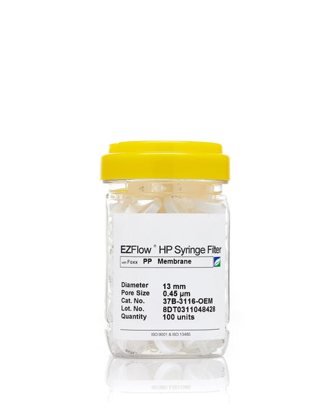 EZFlow® 13mm Syringe Filter, .45μm Polypropylene (PP), 100/pack | img_1 | Foxx Life Sciences Global | shopfls.com