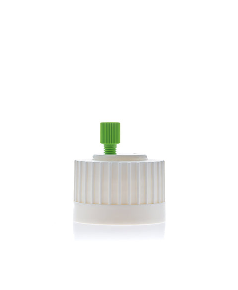 HPLC Solvent Reservoir ChromCap™ 100 Assembly,38-430, Class VI Polytetrafluoroethylene (PTFE) Adapter w Vent Hole, 1 Port for 3.2mm(1/8") or | img_1 | Foxx Life Sciences Global | shopfls.com