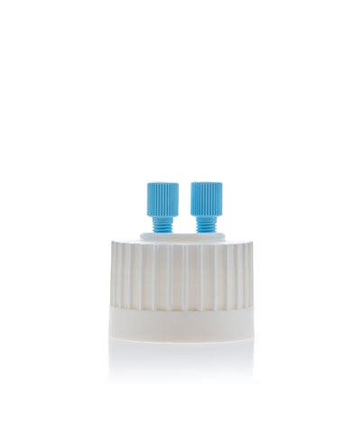 Gruppo serbatoio solvente HPLC ChromCap™ 100, 38-430, adattatore in politetrafluoroetilene (PTFE) di classe VI con foro di sfiato, 2 porte per tubi con diametro esterno di 3,2 mm (1/8") o 1,6 mm (1/16"), 1/EA